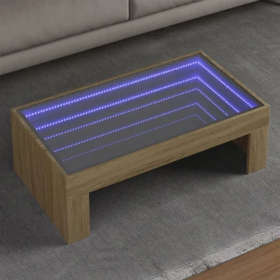 Afbeelding van vidaXL Salontafel met Infinity LED 90x50x30 cm sonoma eikenkleurig