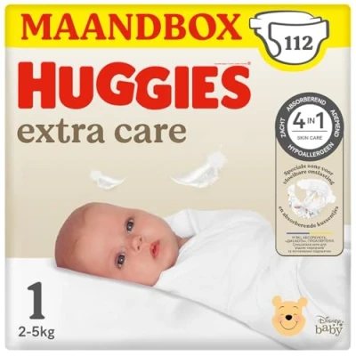 Afbeelding van Huggies® Extra Care luiers Maat 1 (2 tot 5 kg) 28st x4 112 stuks