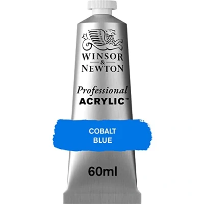 Afbeelding van Winsor &amp; Newton 8840465 Professionele acrylverf in kunstenaarskwaliteit, hoge glans en dekking, archiefkwaliteit, tube van 60 ml, kobaltblauw