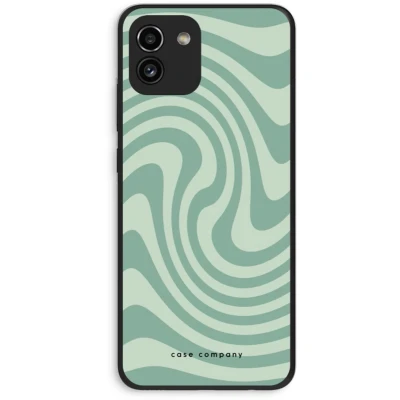 Afbeelding van Case Company® hoesje geschikt voor Samsung Galaxy A03 Swirl Groen Soft Cover Telefoonhoesje Bescherming aan alle Kanten en Schermrand