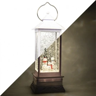 Afbeelding van Kerstlantaarn met sneeuwpoppen Konstsmide 27.5 cm (LED, Batterijen, Timer)