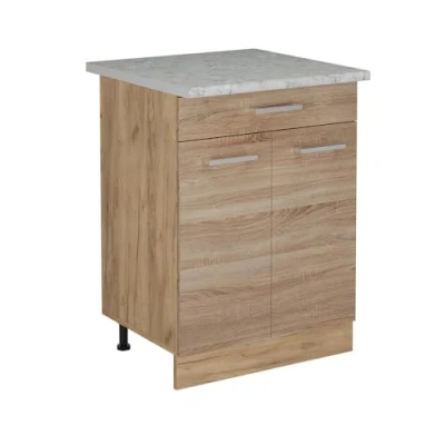 Afbeelding van Vicco Keukenonderkast R Line, Sonoma/Krachtige eik goud, 60 cm WB Marmer