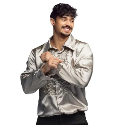 Afbeelding van Boland Party shirt zilver (XL) Volwassenen Danser/danseres 80&#039;s &amp; 90&#039;s Disco