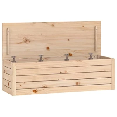 Image de vidaXL Boîte de rangement 109x36,5x33 cm Bois massif pin823624