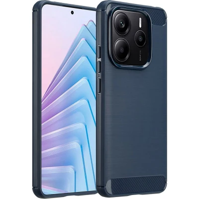 Afbeelding van imoshion Hoesje Geschikt voor Xiaomi Redmi Note 14 5G Siliconen Brushed Backcover Donkerblauw