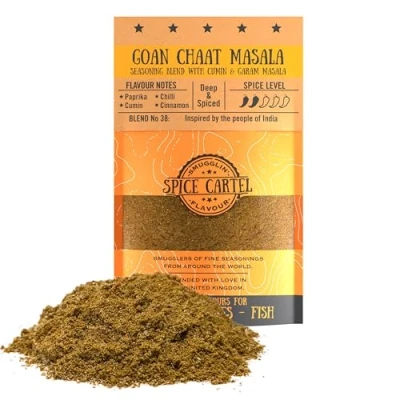 Afbeelding van Kartellgoan Chaat Masala kruidenmix ambachtelijke geïnspireerd door het Indiase volk. Hersluitbare zak van 35 g. Liefdevol handgemaakt in Verenigd Koninkrijk.