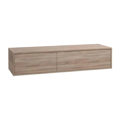 Afbeelding van Vente unique Hangend wastafelmeubel Eiken 150 cm ISAURE L x H 32 D 47