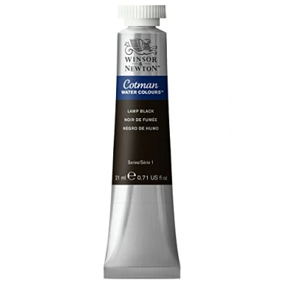 Afbeelding van Winsor &amp; Newton 0308337 Cotman aquarelverf, uitstekende transparantie, kleursterkte, tintsterkte en goede schildereigenschappen 21ml Tube, Lamp Black