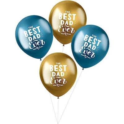 Afbeelding van Folat Ballonnen Shimmer Best Dad Ever Meerkleurig 33 cm 4 stuks