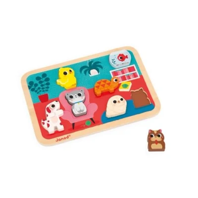 Image de Jeu d&#039;éveil Janod Chunky Sweet Puzzle Les Animaux familiers