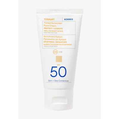 Afbeelding van Korres Yoghurt Tinted Sunscreen FACE Cream SPF50 Getinte dagcrème, Maat: 50 ml,