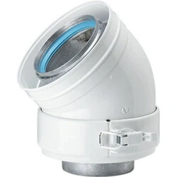 Afbeelding van Burgerhout concentrische aluminium bocht 45 graden 80/125 mm met