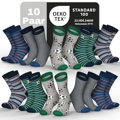 Afbeelding van MEDOLY Chaussettes pour enfant (10 paires) avec 72 % coton, filles et garçons enfants, 10 petits cœurs, 31 34