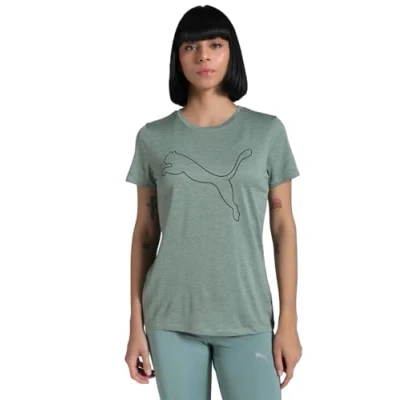 Afbeelding van Puma, Vrouwen, Sportief shirt, W TAD ESSENTIAL Heather Logo Tee (XXL), Groen, XXL