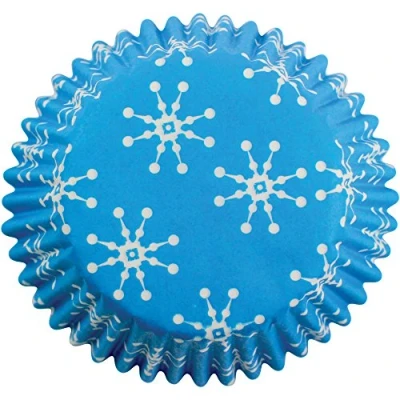 Afbeelding van PME Cupcake vormpjes van papier met sneeuwvlokken, miniaturen, 100 stuks