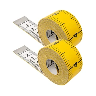 Afbeelding van 2 stuks universele naaiband met 200 CM totale lengte in 1 meetlint en INCH schaal meting van kleding, lichaamsvet rol opbergknop