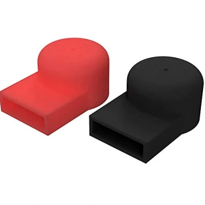 Afbeelding van Offgridtec® 2 stuks M8 batterijklemmen rood zwart aanraakbescherming 15 mm