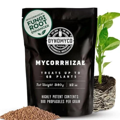 Afbeelding van DYNOMYCO Mycorhiza Korrels wortelactivator voor een betere opname van voedingsstoffen, schimmelconcentraat ter vermindering plantenstress en verhoging de opbrengst, 340 g