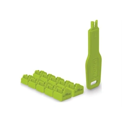 Image de LINDY Bloqueur de port LAN avec clé vert