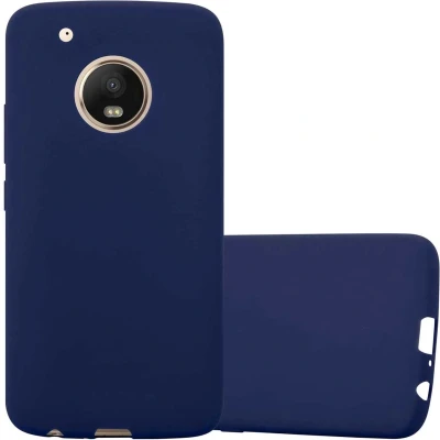 Afbeelding van Cadorabo Hoesje geschikt voor Motorola MOTO G5 PLUS in CANDY DONKER BLAUW Beschermhoes gemaakt van flexibel TPU silicone Case Cover