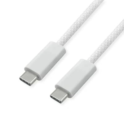 Afbeelding van ROLINE USB4 Gen3x2 Kabel, C C, M/M, 40Gbit/s, 240W , wit, 1 m