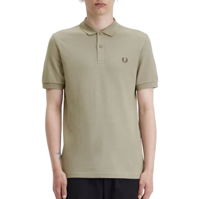 Afbeelding van Fred Perry Polo M6000 Greige U84 maat S heren M3600 met Slim fit Pasvorm Katoen Poloshirt