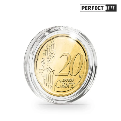 Afbeelding van Leuchtturm Leuchtturm, Muntcapsules, Rond voor Munten Ø 22,05 mm. Ultra Perfect FIT, zonder griprand Transparant per 10 st.