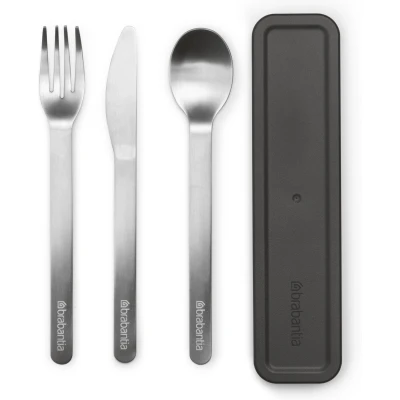 Afbeelding van Brabantia Make &amp; Take Bestekset In Houder 3 delig Zwart