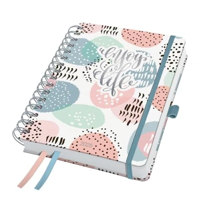 Afbeelding van Spiraal agenda Inspire A5 2025 (NL/FR/EN/DU) Rose Inspiration Hardcove