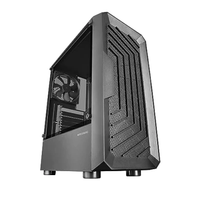 Afbeelding van MARSGAMING MC 2000, Midtower ATX behuizing, geïntegreerd zijvenster, mesh design aan de voorkant, 1 x FDB ventilator 120 mm, ultrastil, met dubbele kamer, zwart