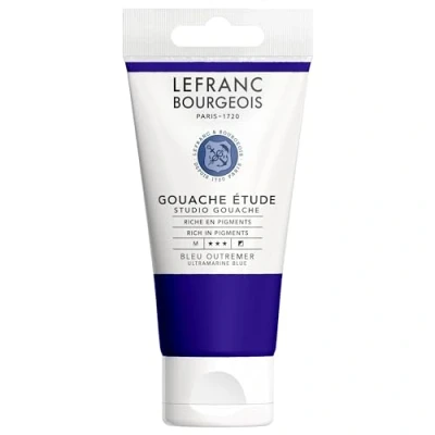Afbeelding van Lefranc Bourgeois Gouache Etude Tube 80 ml ultramarijn blauw