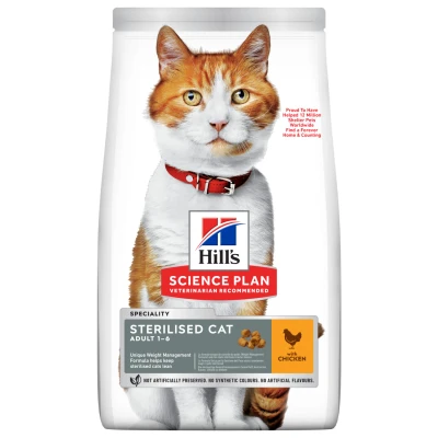 Afbeelding van 10kg Adult Sterilised Cat met Kip Hill&#039;s Science Plan Kattenvoer