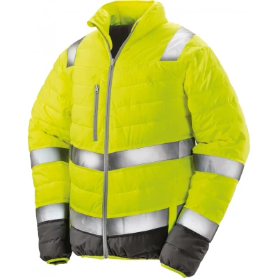 Afbeelding van Result Soft padded Safety Jacket R325M Fluorescent Yellow / Grey