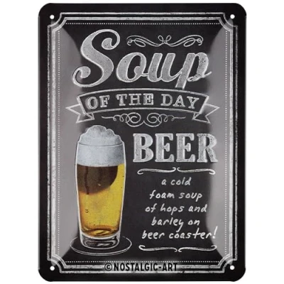 Afbeelding van Metalen Bord 15 x 20 cm Soup of the Day
