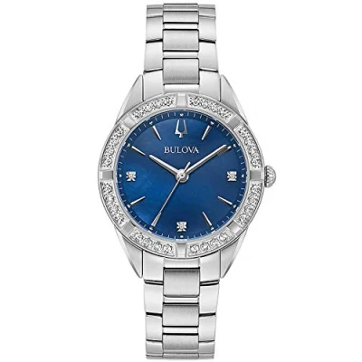 Afbeelding van Bulova Sutton horloge dames Blauw diameter 32.5 mm roestvrij staal