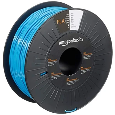 Image de Amazon Basics Filament PLA pour imprimante 3D, 1.75 mm, Bleu, Bobine, 1 kg