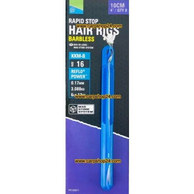 Afbeelding van Preston KKM B Rapid Stop Hair Rigs Barbless 10cm (8 pcs) Maat : haak 16 0.17mm