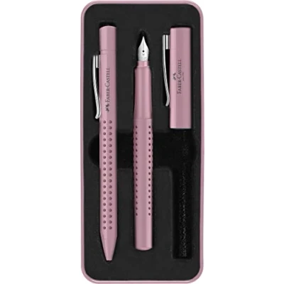 Afbeelding van Faber Castell Fc 201528 Giftbox Rose Shadows Grip 2010 Harmony Balpen En Vulpen