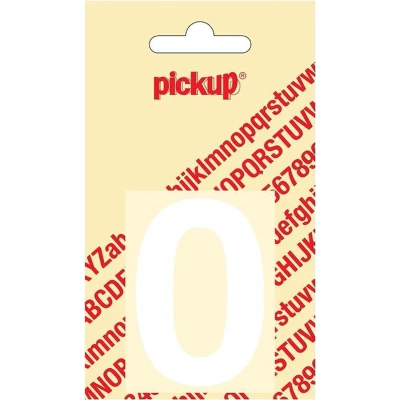 Afbeelding van Plakcijfer Helvetica 60 mm wit 0