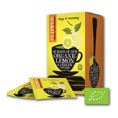 Afbeelding van Clipper Infusion Lemon &amp; Ginger Bio 6 x 25 stuks