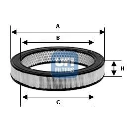 Afbeelding van UFI 27.744.00 Luchtfilter 50 230 Filter insert NISSAN: Cherry I Saloon, SUNNY 2 Hatchback, MAZDA: , SUBARU: JUSTY 1