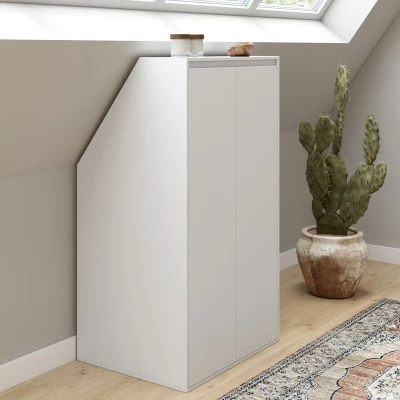 Image de Armoire sous pente 2 portes TOMI 60 x 50 70/110 cm blanc