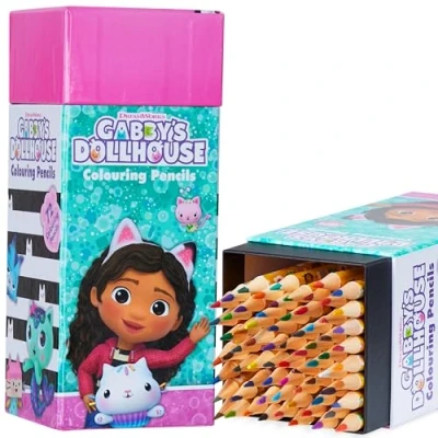 Afbeelding van Gabby&#039;s Dollhouse kleurpotloden voor kinderen, set met 72 van Gabby en het magische huis, verschillende kleuren