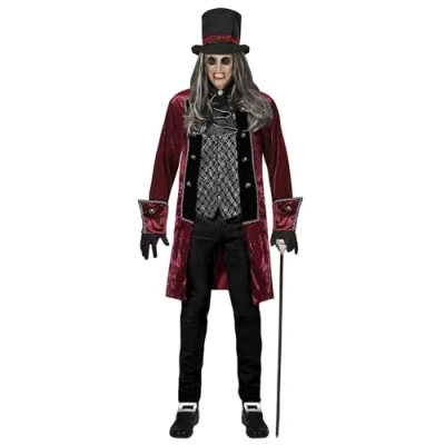 Afbeelding van Widmann Vampier &amp; Dracula Kostuum Victoriaanse Grijsbrecht Man Rood Large Halloween Verkleedkleding