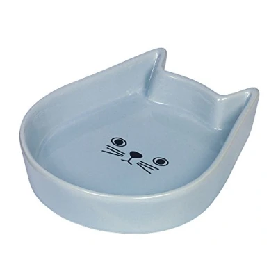 Afbeelding van Nobby voerbak kat kitty face blauw