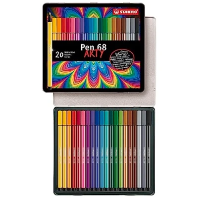 Image de Set de 20 feutres Stabilo Pen 68 en bocete métal