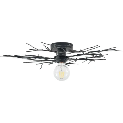 Afbeelding van Lindby plafondlamp 1licht ijzer H: 9 cm E27 mat zwart