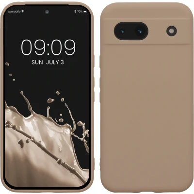 Afbeelding van kwmobile telefoonhoesje geschikt voor Google Pixel 8a Hoesje smartphone Precisie camera uitsnede In crème