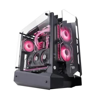 Afbeelding van MARSGAMING MC EDGE, ATX gaming behuizing, outdoor design, drievoudig paneel van gehard glas, PC Mid Tower, houder voor vloeistofkoeling tot 240 mm, intern kabelbeheersysteem