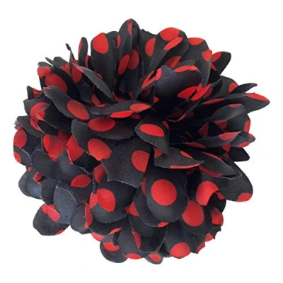 Afbeelding van Spaanse haarbloem zwart met rode stippen bloem bij flamenco jurk